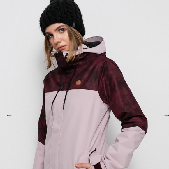Volcom Burgundy and Pink Snowboard Ski Jacket - Picture 5 of 12